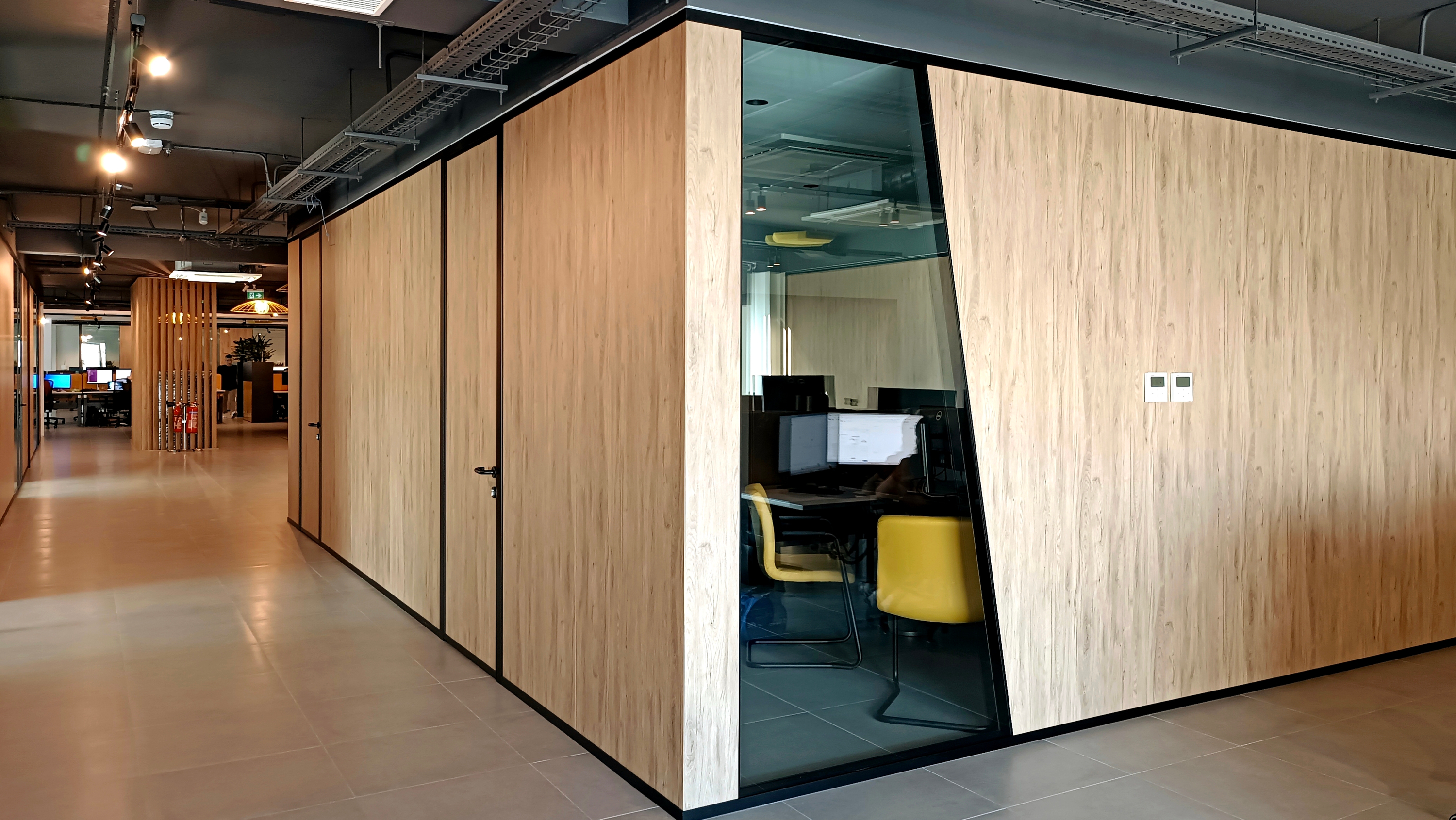 Glass and panel partitions