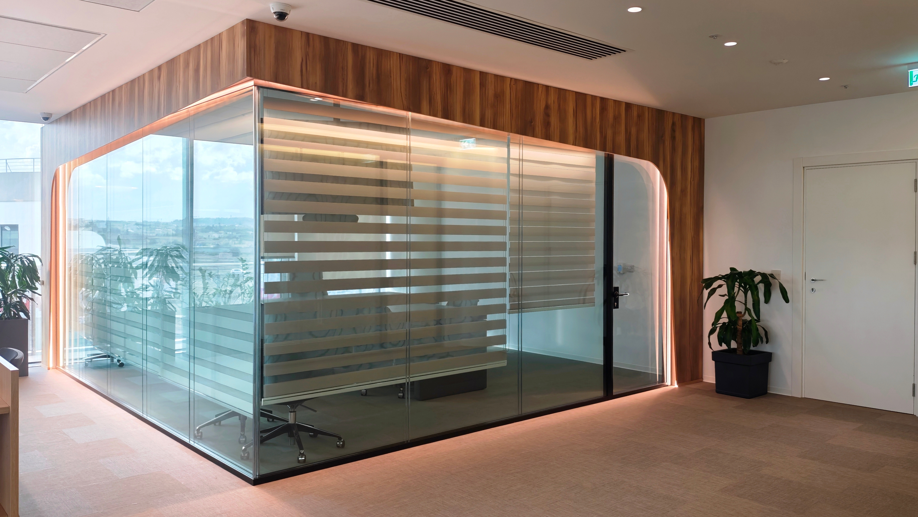 Glass and panel partitions